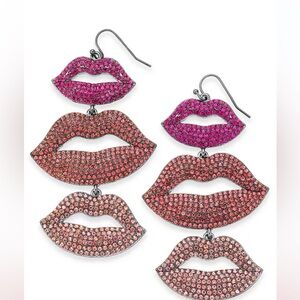 Thalia Sodi pavé lip ombré drop earrings